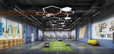现代体能训练室3D模型下载